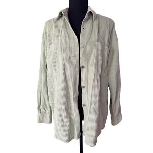 BCI Clothing Corduroy Shirt Jacket Womens M Sage Green Earthy Utility Shacket